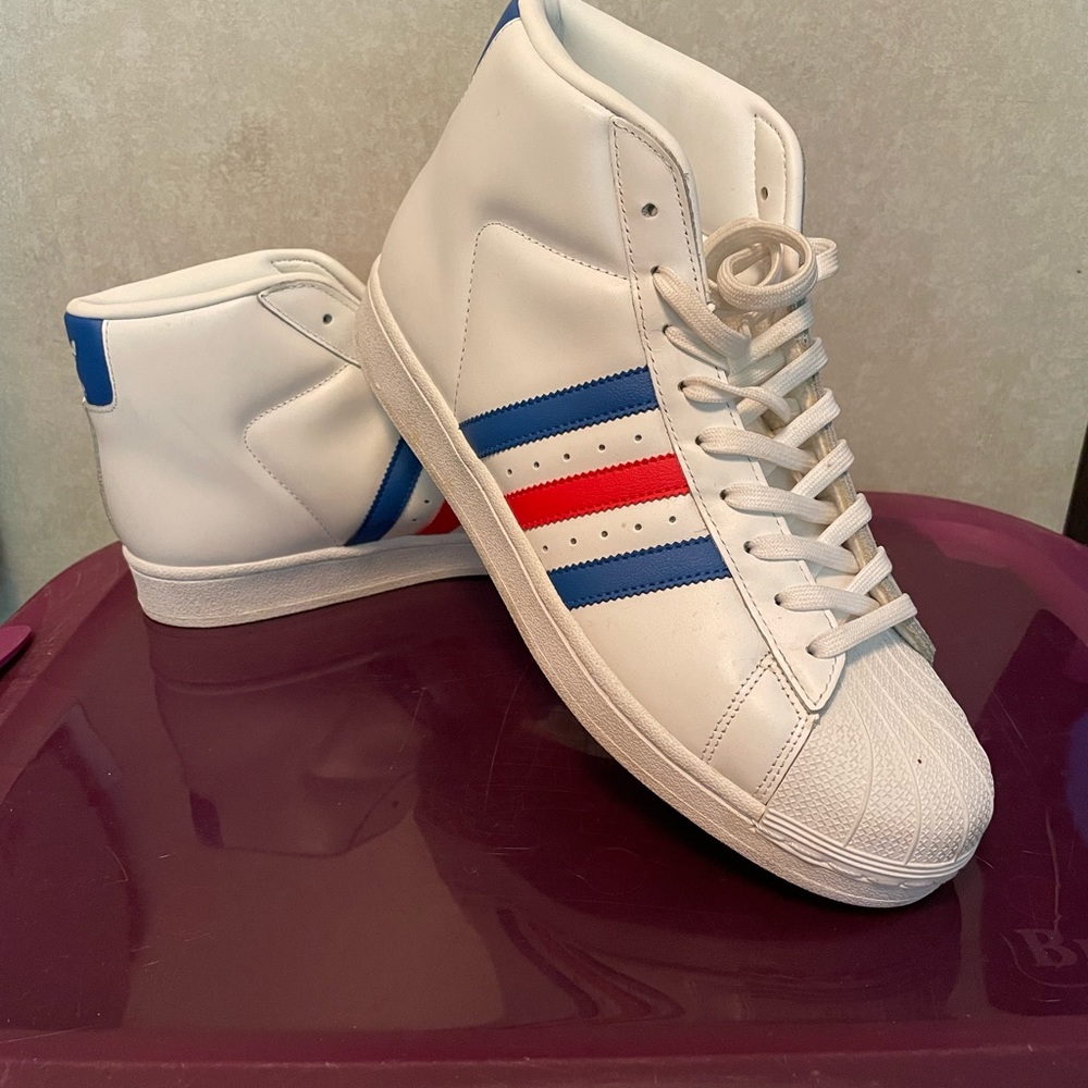 Adidas Pro Model  ‘Tricolor’ White sz 10